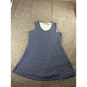 BASIC EDITION Knit Floral Sleeveless Cotton Slip Cottagecore Mini Dress Womens L